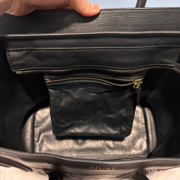 Authentic Celine Phantom Leather
Handbag Purse Tote Bag Black Made In Italy - Picture 8 of 8